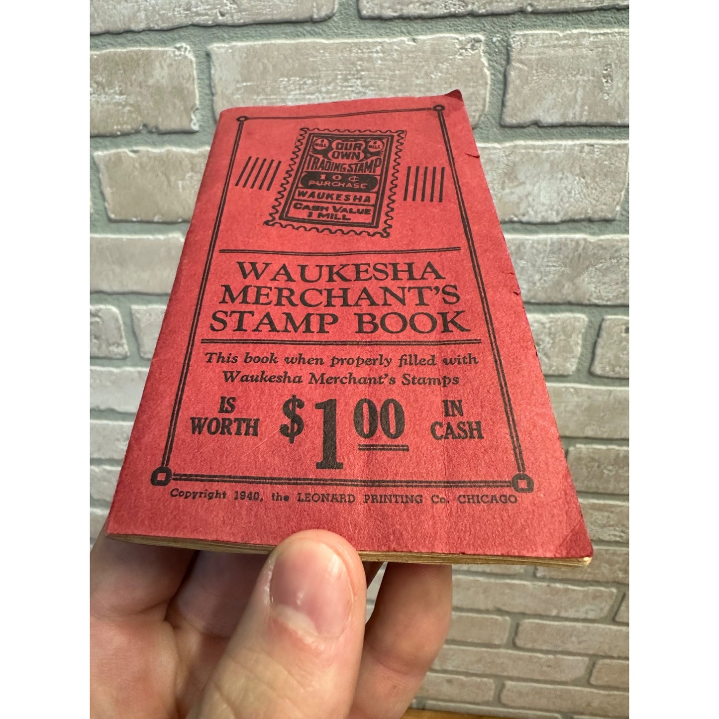 Vintage Waukesha Merchant's Trade Trading Stamp Book Wisconsin WI Booklet