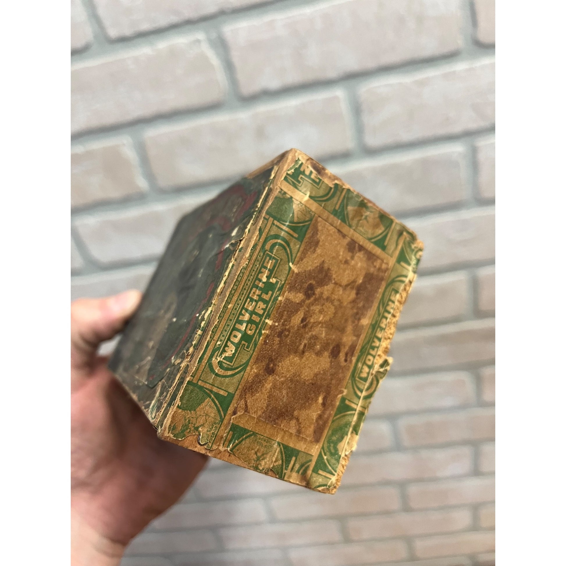 Vintage Wolverine Girl Cigar Wooden Box Advertising Kalamazoo Michigan Verdon