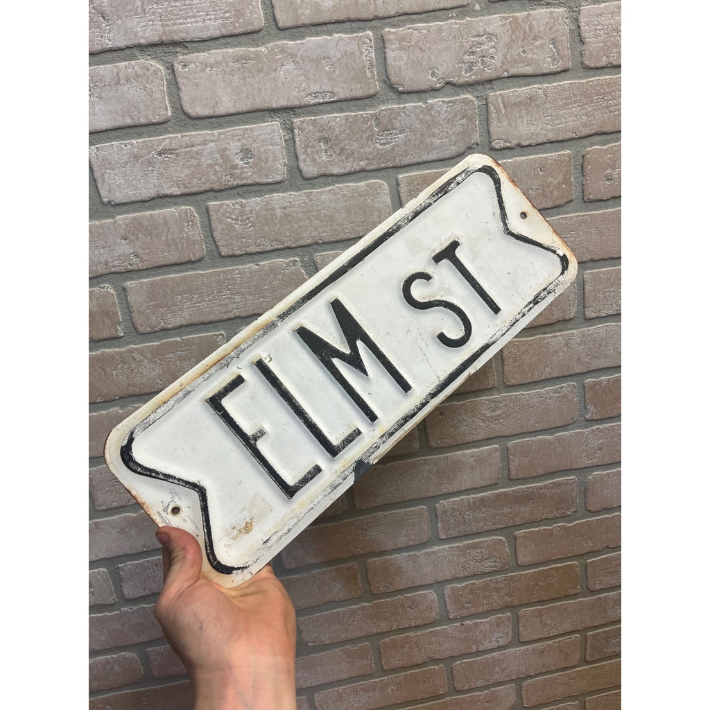 Original Vintage Elm St. Street Sign Embossed Heavy Steel Nightmare on Elm