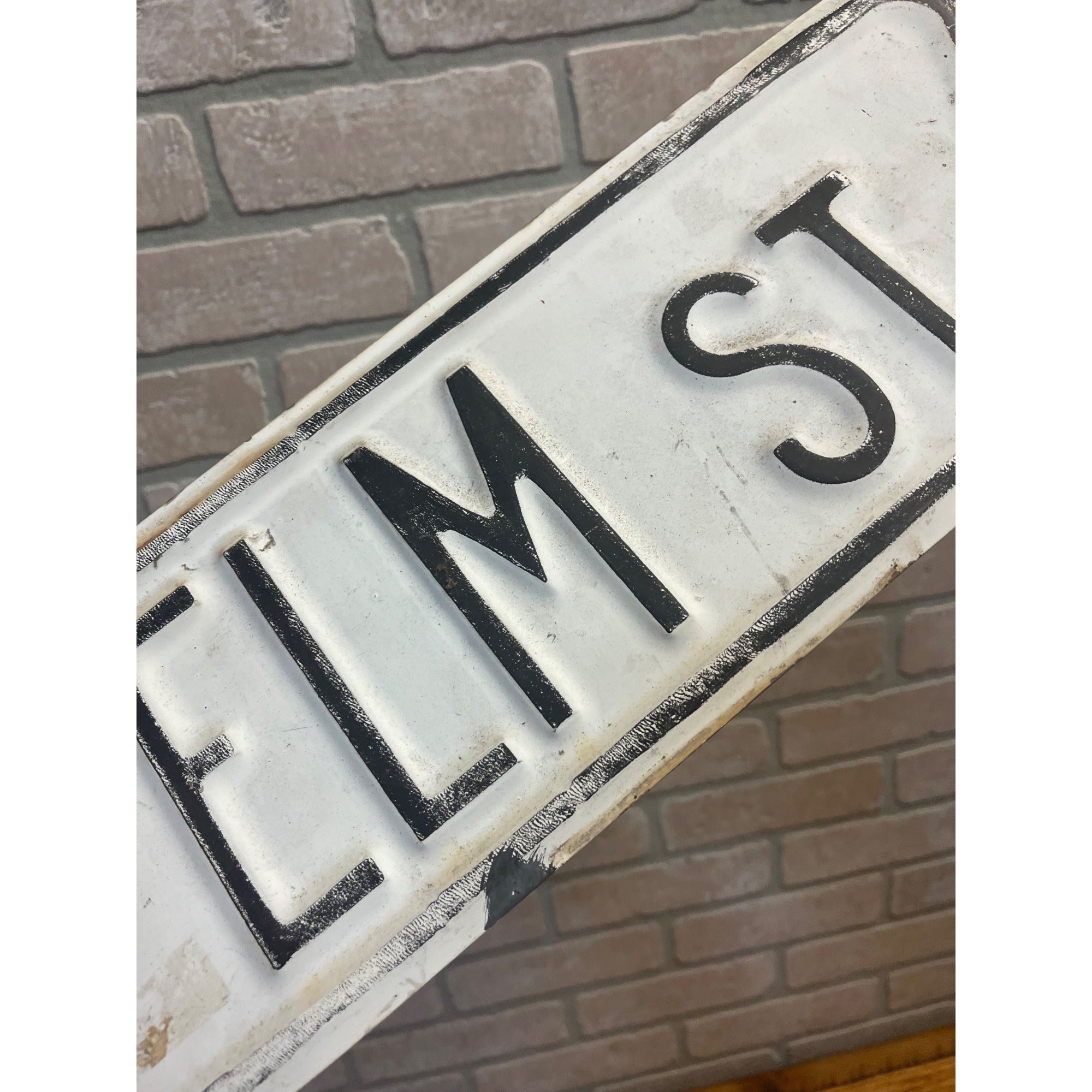 Original Vintage Elm St. Street Sign Embossed Heavy Steel Nightmare on Elm