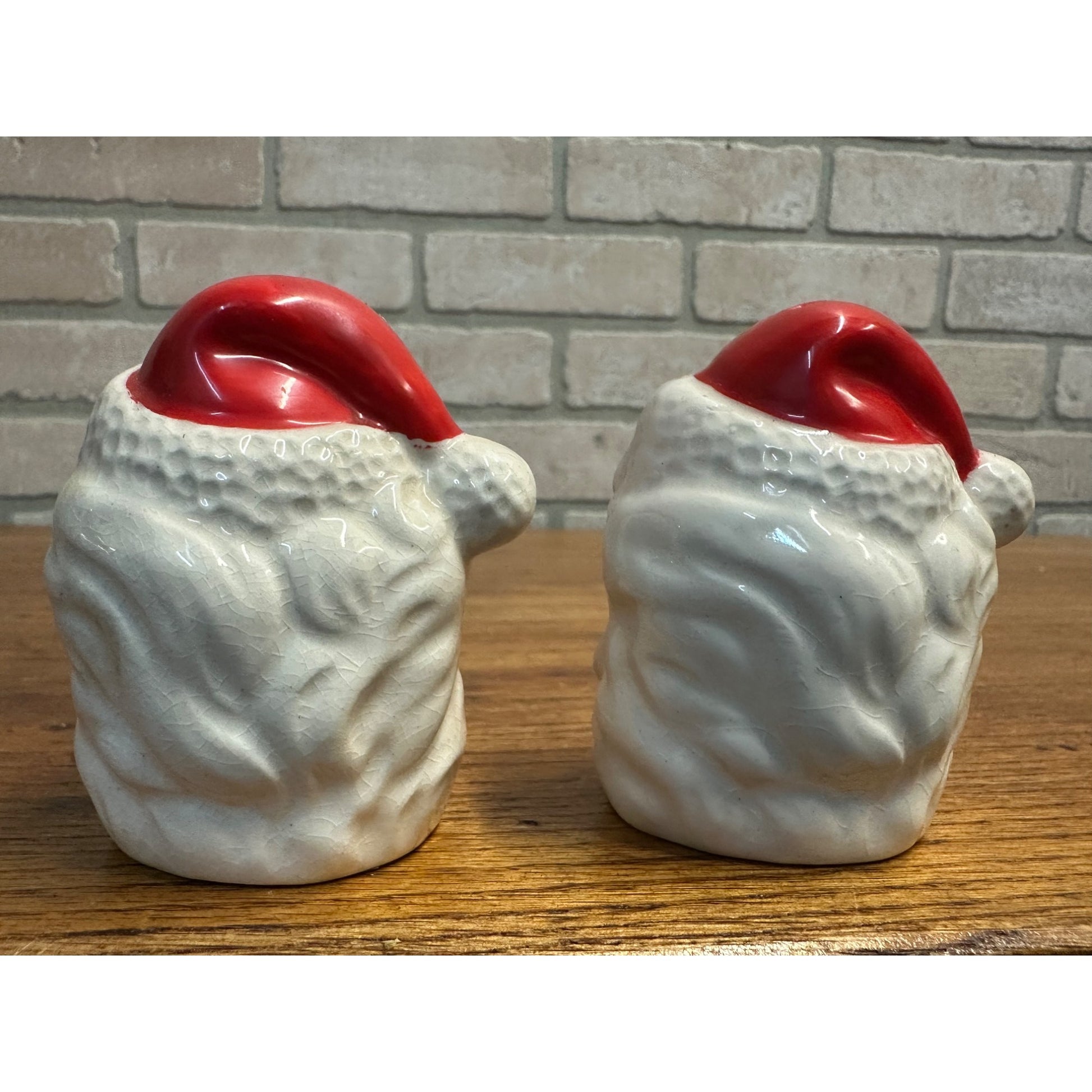 Vintage 1960s MCM Santa Christmas Salt Pepper Shakers Kitschy Brinn's Japan