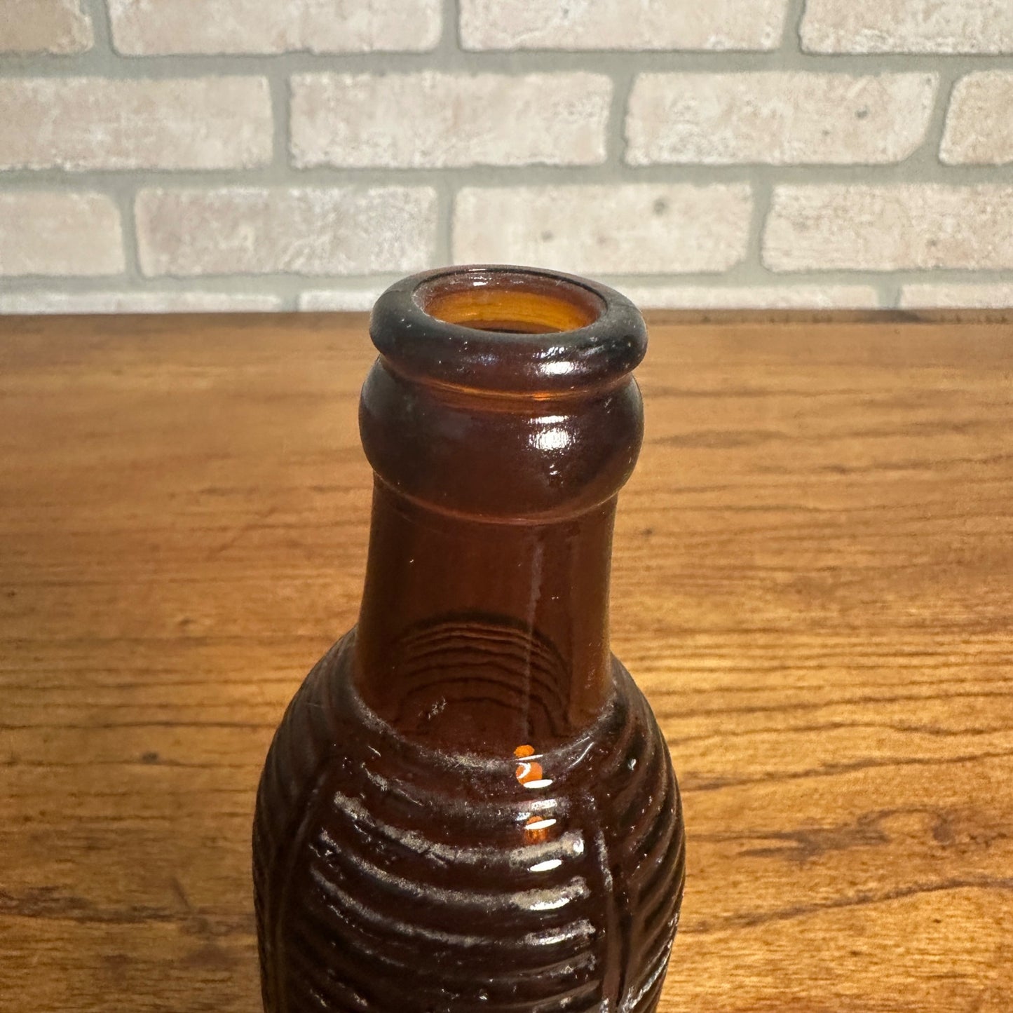 Orange Crush 7oz Brown Ribbed Soda Bottle Louisville, Lexington Kentucky Epping