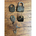 Vintage Lot Padlocks Masterlock Lion, Brass Victorian VR Crown ++