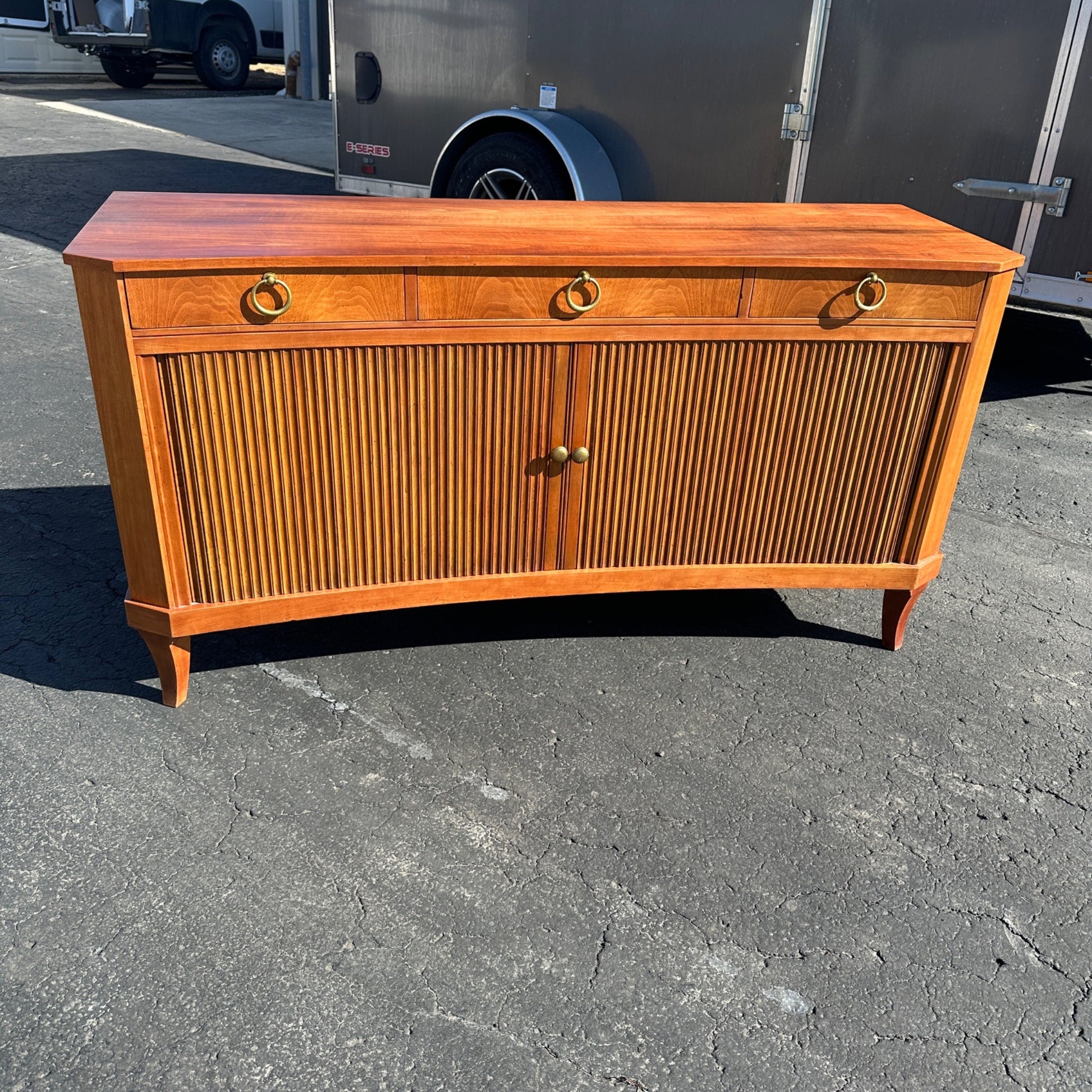 Michael Taylor Baker Furniture Regency Concave Sideboard Credenza Mid-Century