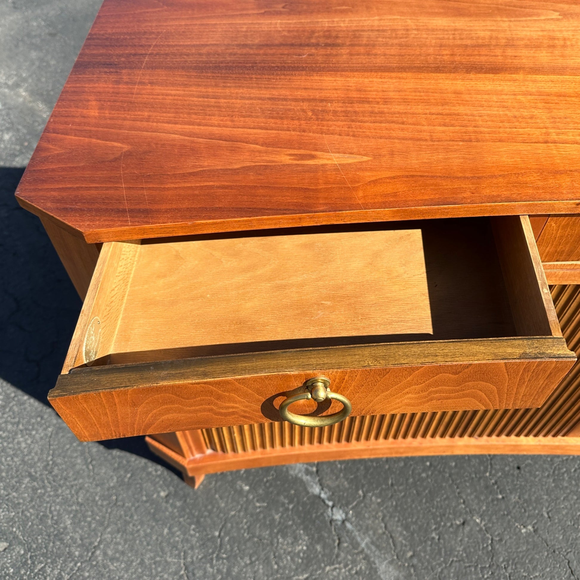 Michael Taylor Baker Furniture Regency Concave Sideboard Credenza Mid-Century