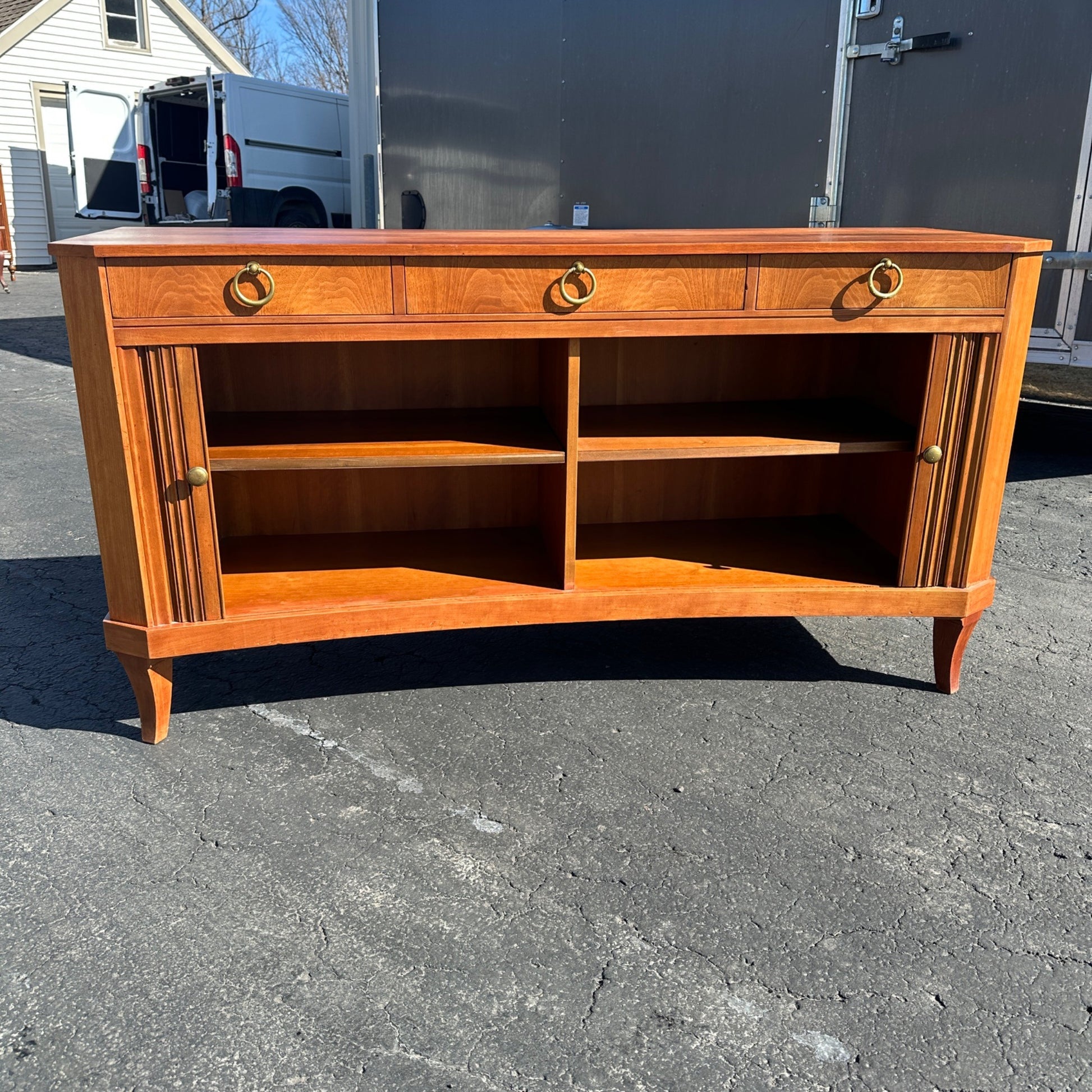 Michael Taylor Baker Furniture Regency Concave Sideboard Credenza Mid-Century