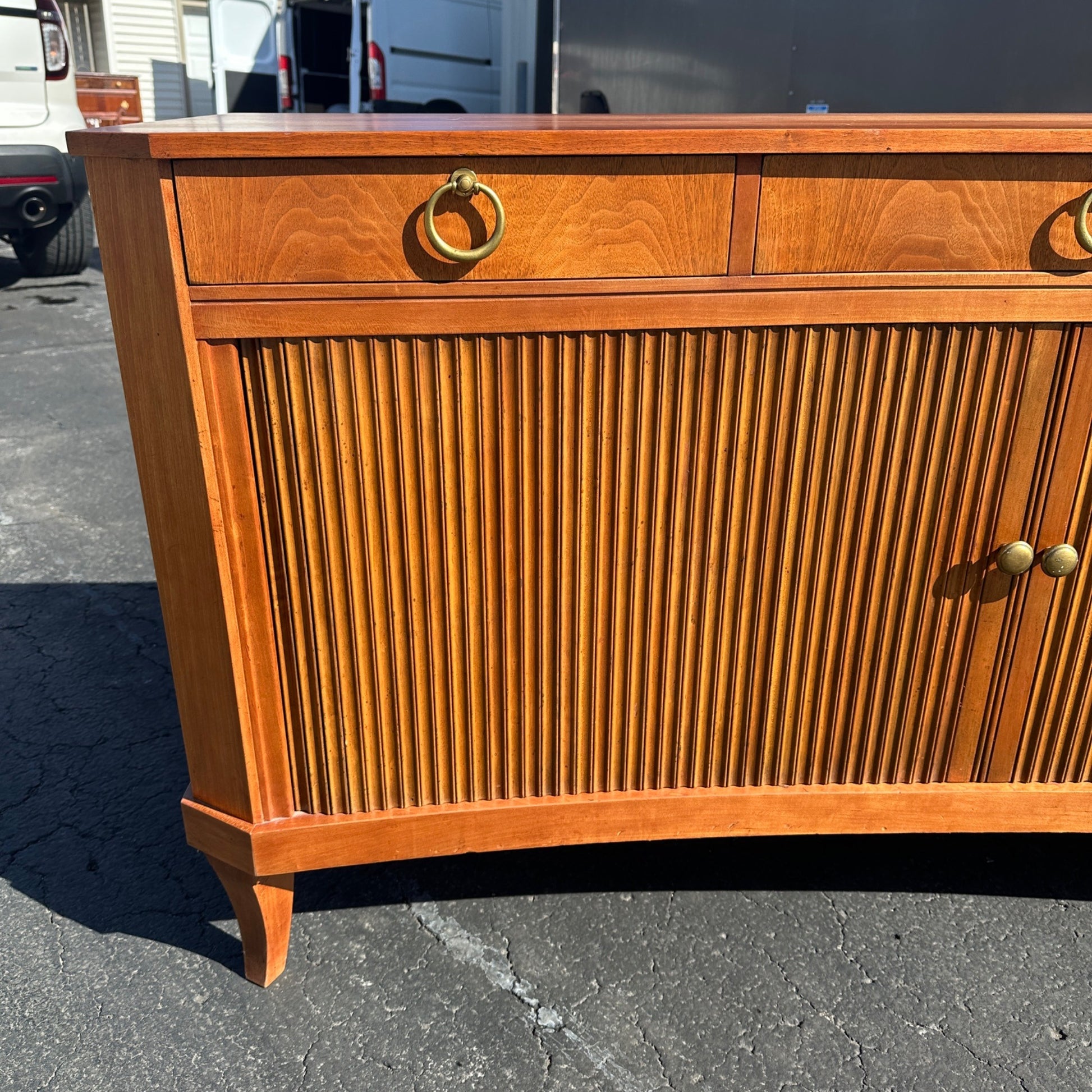 Michael Taylor Baker Furniture Regency Concave Sideboard Credenza Mid-Century