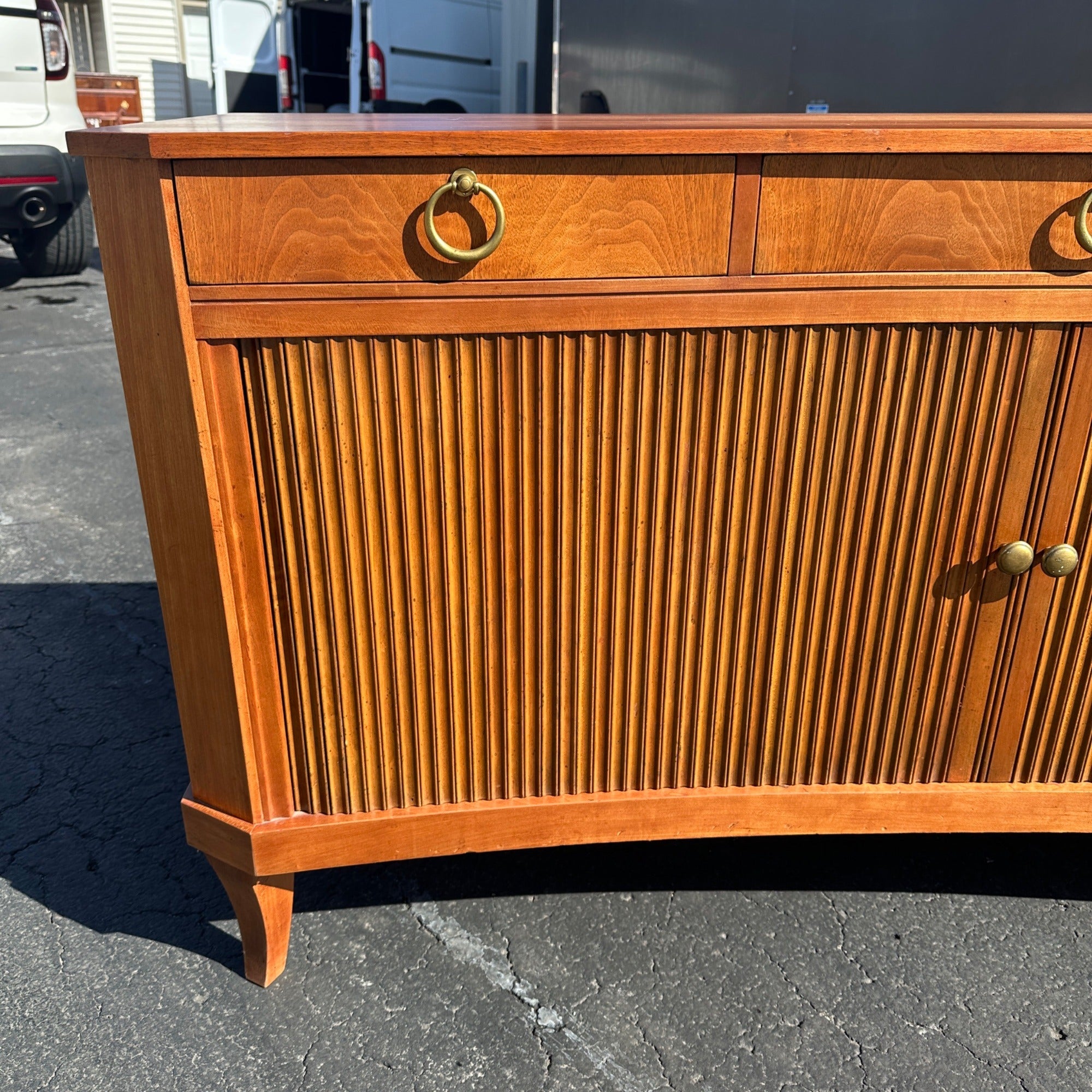 Michael Taylor Baker Furniture Regency Concave Sideboard Credenza Mid-Century