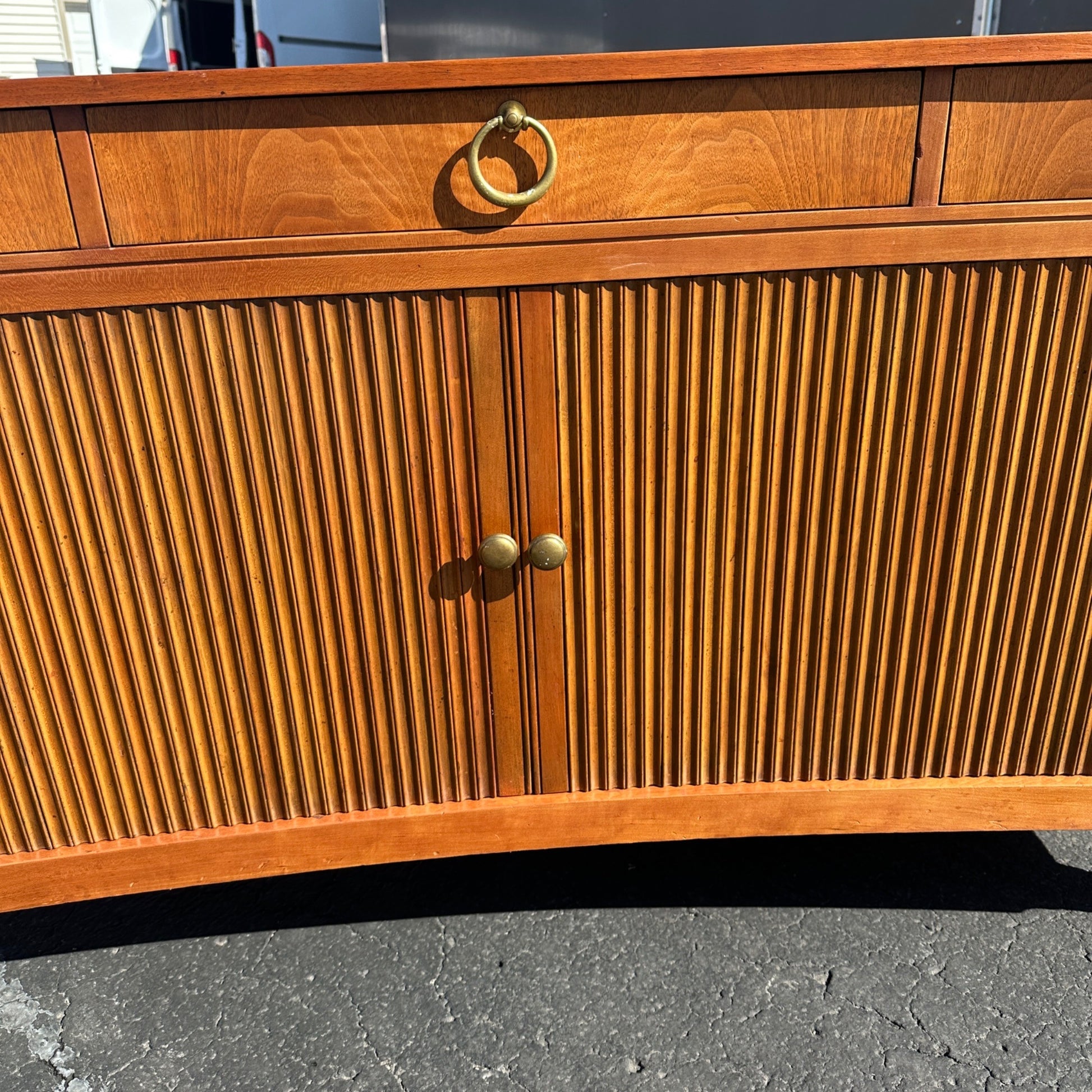Michael Taylor Baker Furniture Regency Concave Sideboard Credenza Mid-Century