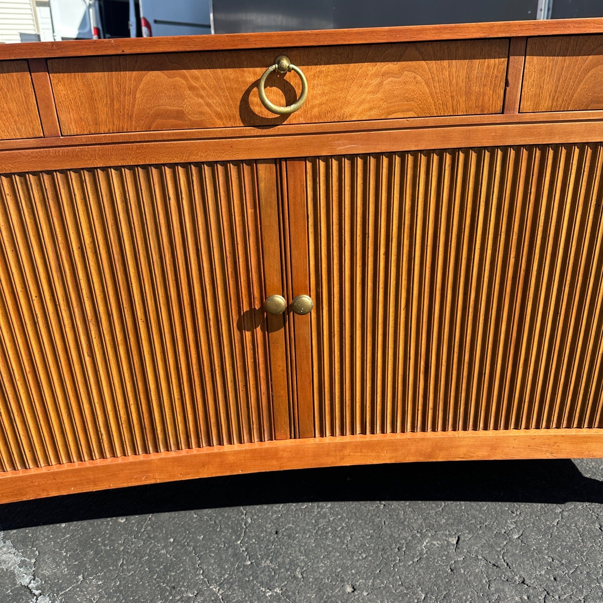 Michael Taylor Baker Furniture Regency Concave Sideboard Credenza Mid-Century
