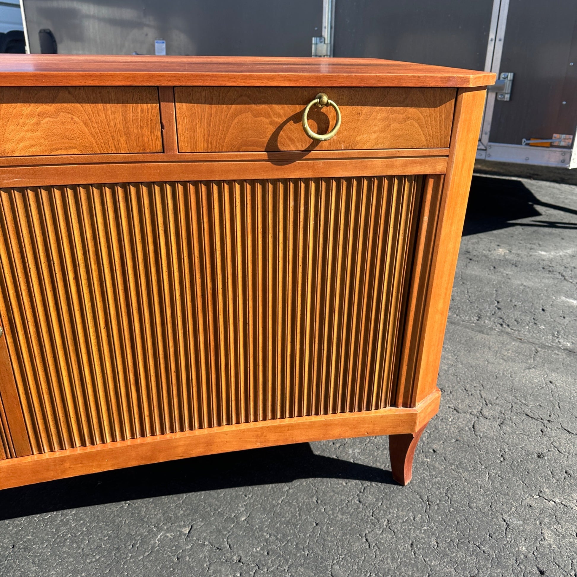 Michael Taylor Baker Furniture Regency Concave Sideboard Credenza Mid-Century