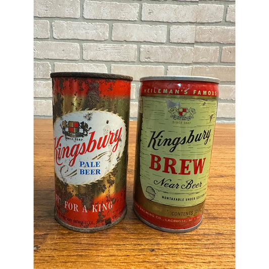Pair Kingsbury Brew Near Beer For A King FLat TopCan Wisconsin