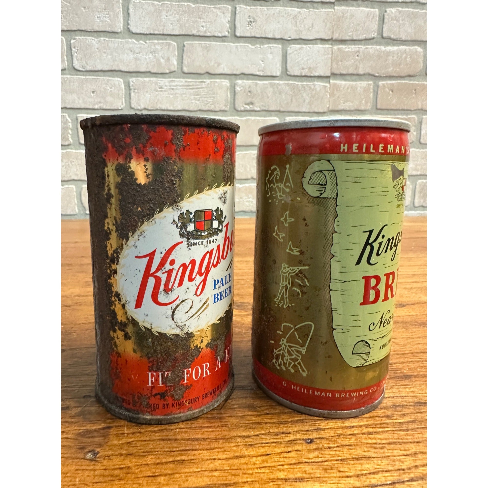 Pair Kingsbury Brew Near Beer For A King FLat TopCan Wisconsin