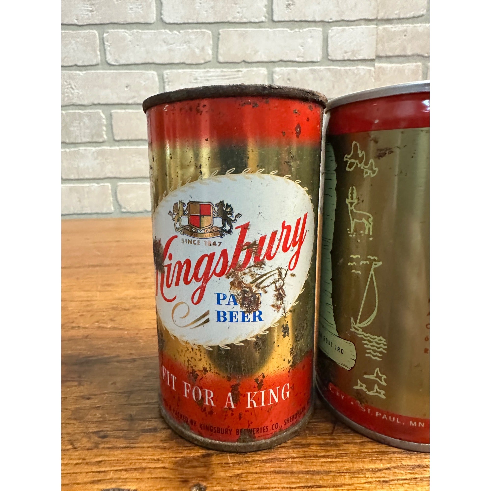 Pair Kingsbury Brew Near Beer For A King FLat TopCan Wisconsin