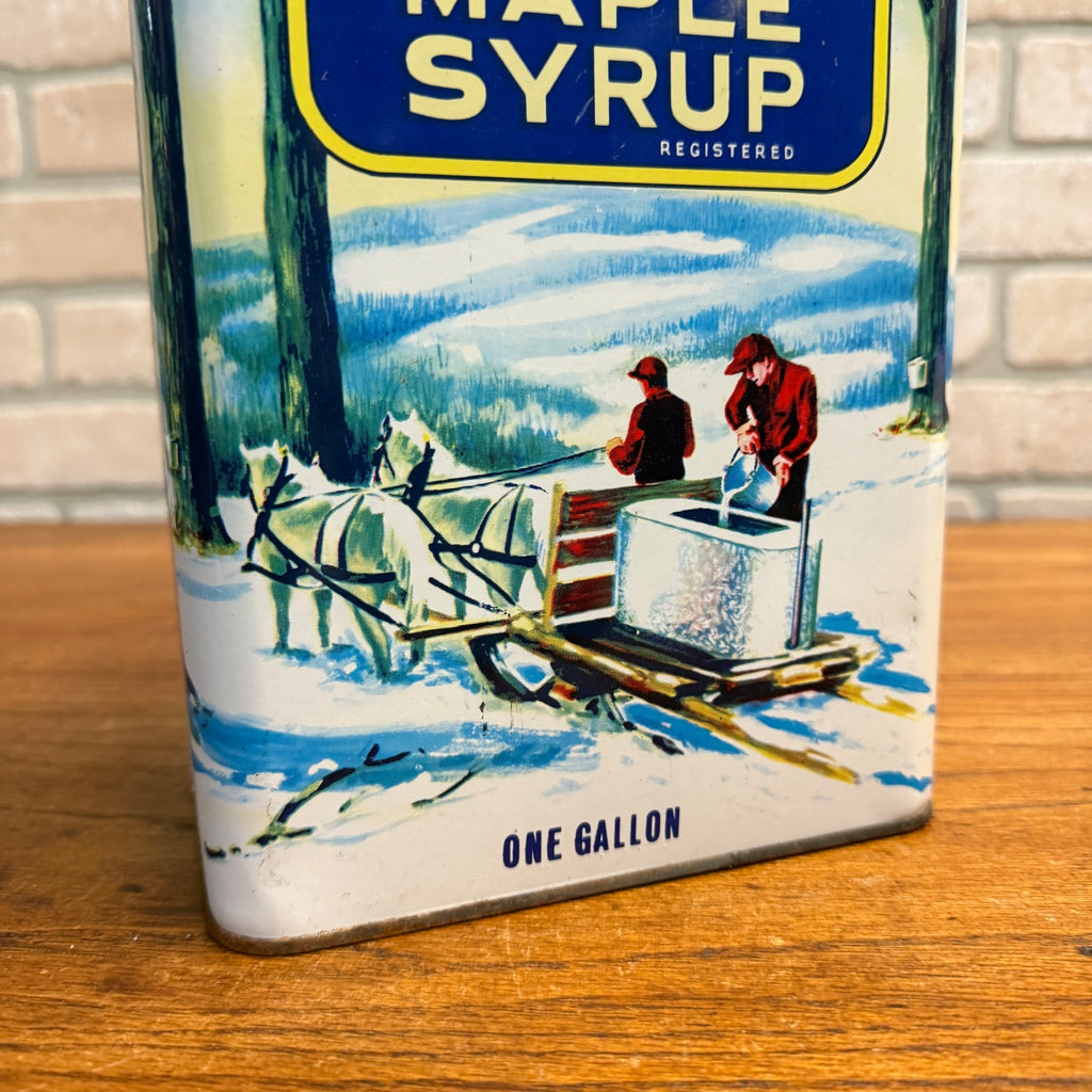 Vintage State of Vermont County Maple Syrup Tin Advertising Can