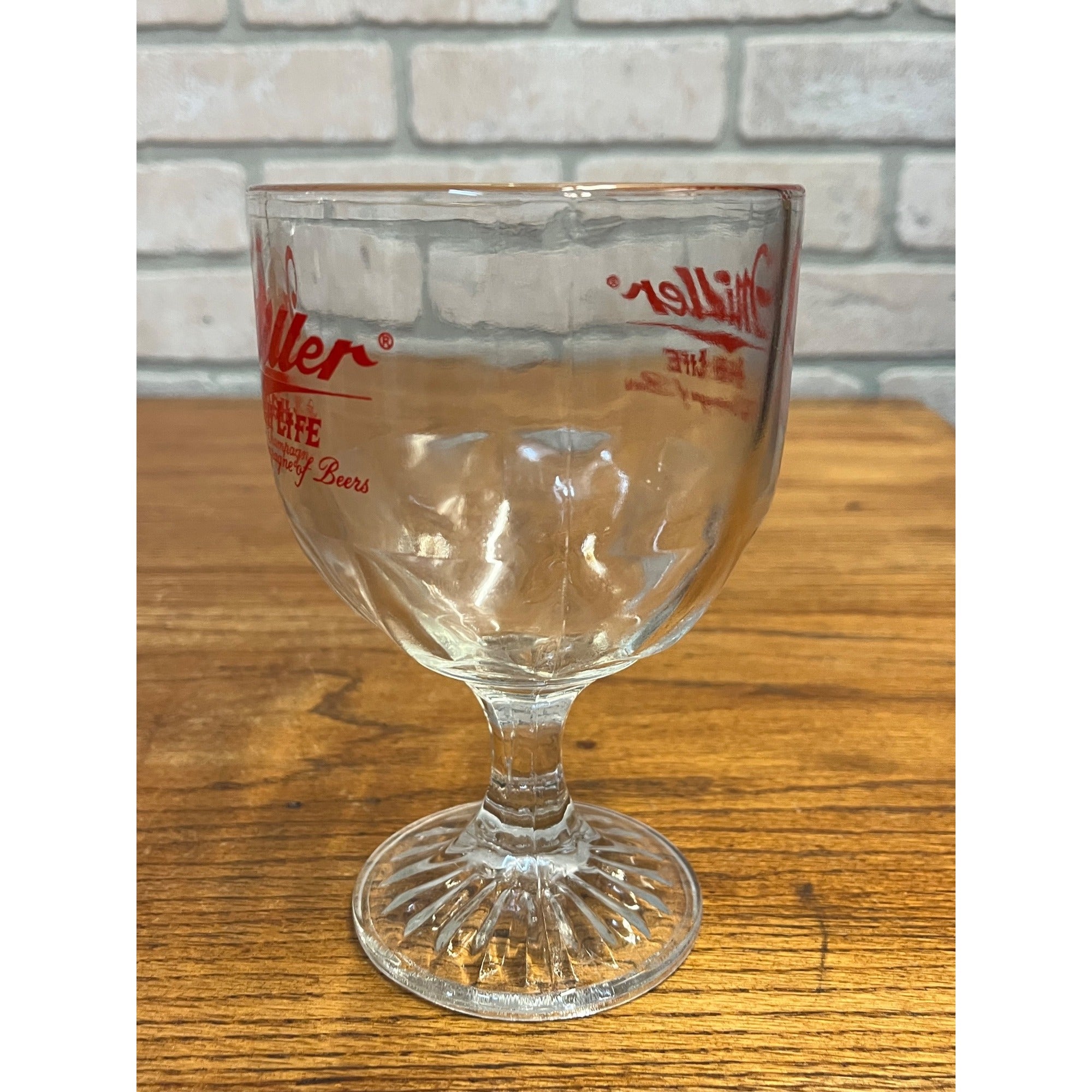 Vintage Miller High Life Footed Beer Glass or Goblet The Champagne of Beers