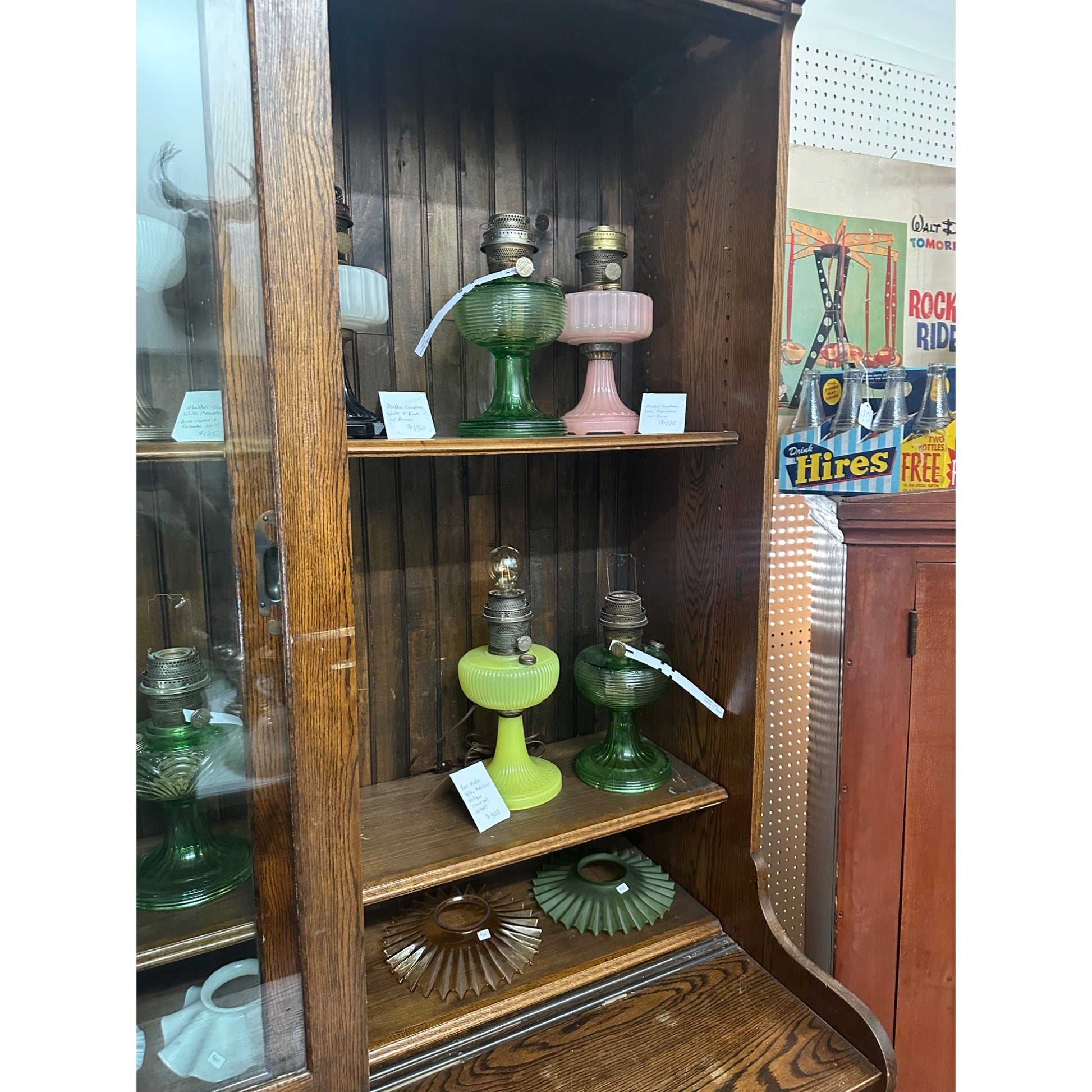 Antique 1900s General Store Mercantile Apothecary Display Cabinet Sliding Doors