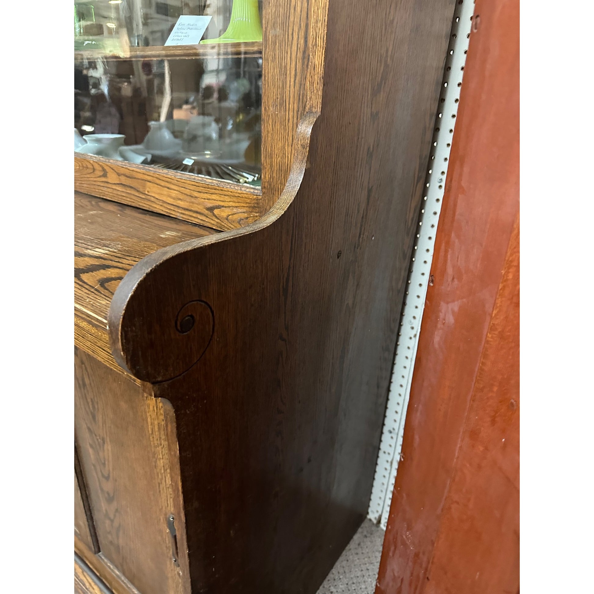 Antique 1900s General Store Mercantile Apothecary Display Cabinet Sliding Doors