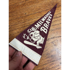 Vintage 1950s Milwaukee Braves Mini 9" Felt Pennant Flag MLB Baseball Indian