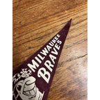 Vintage 1950s Milwaukee Braves Mini 9" Felt Pennant Flag MLB Baseball Indian