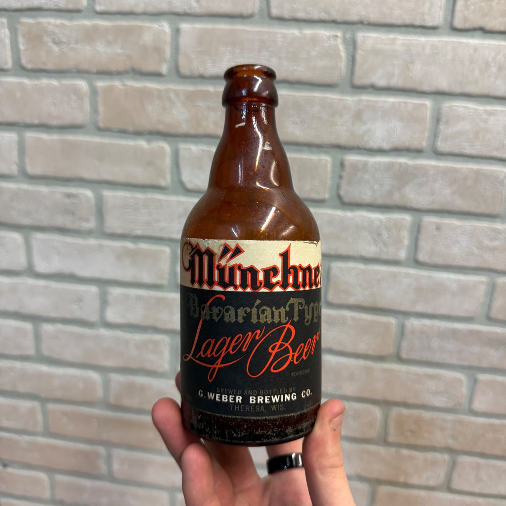 Vintage Munchner G. Weber IRTP Label Bottle Theresa Wisconsin 12oz WI Steinie