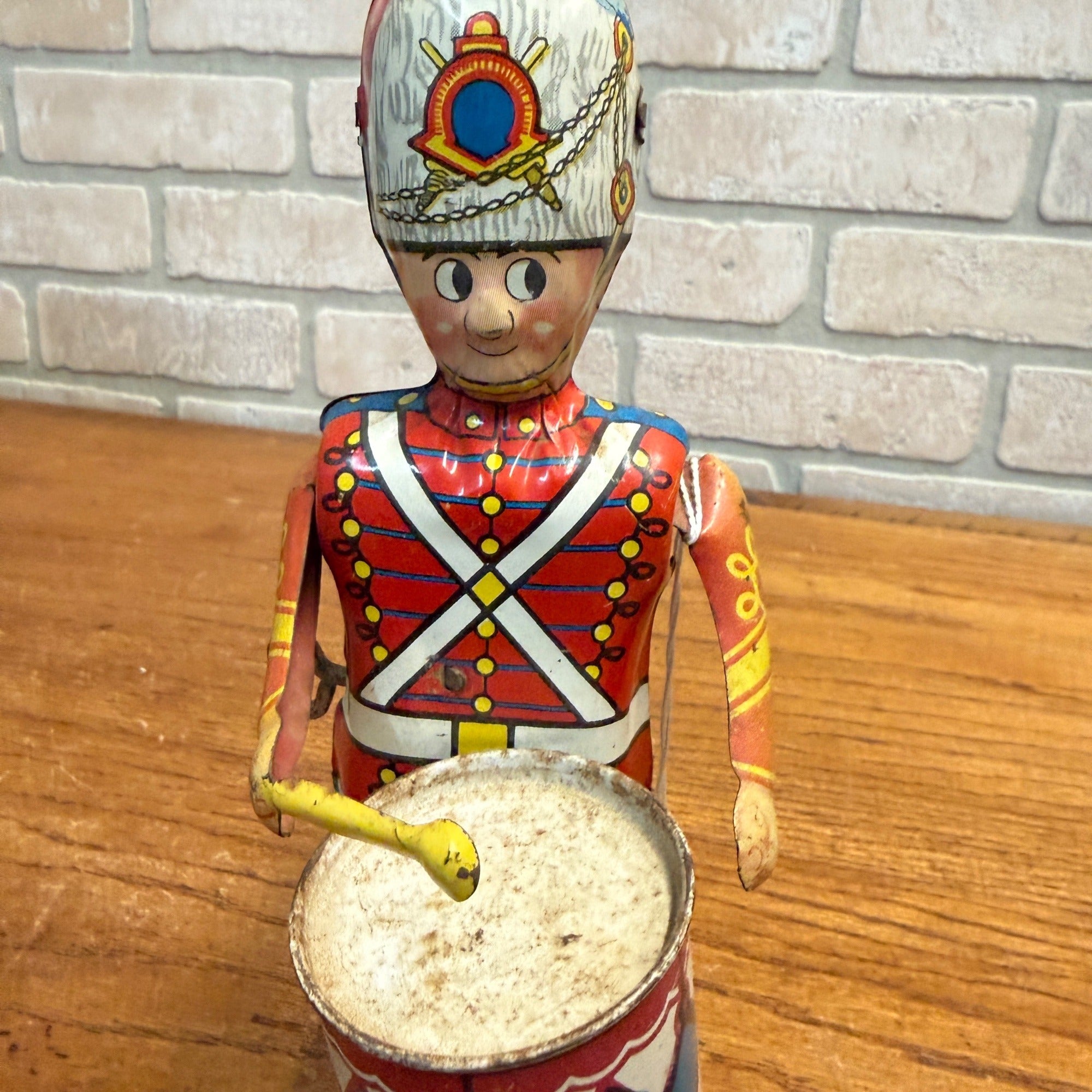 Vintage 40s/50s Marx George The Drummer Boy Windup Litho Tin Toy Nonworking