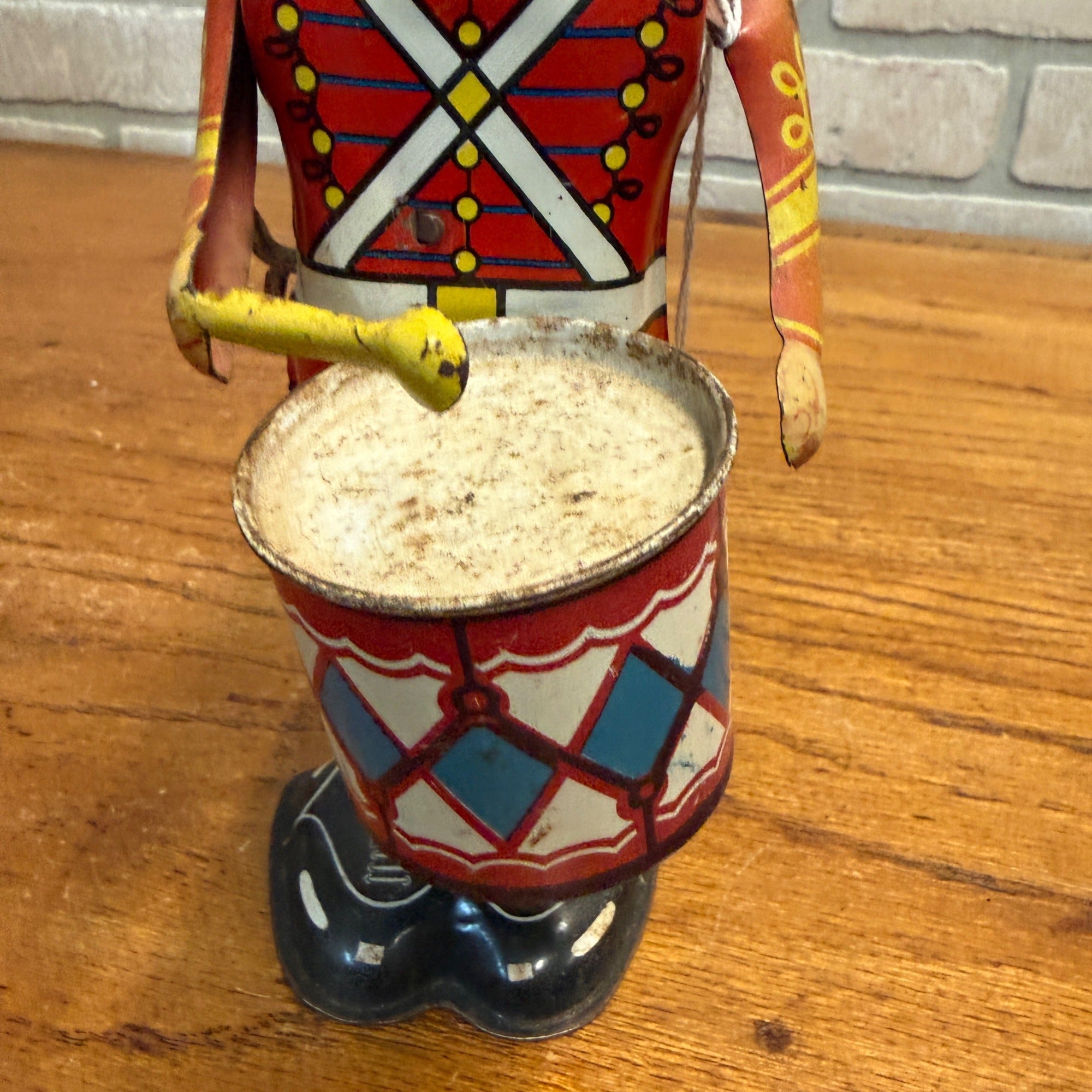 Vintage 40s/50s Marx George The Drummer Boy Windup Litho Tin Toy Nonworking