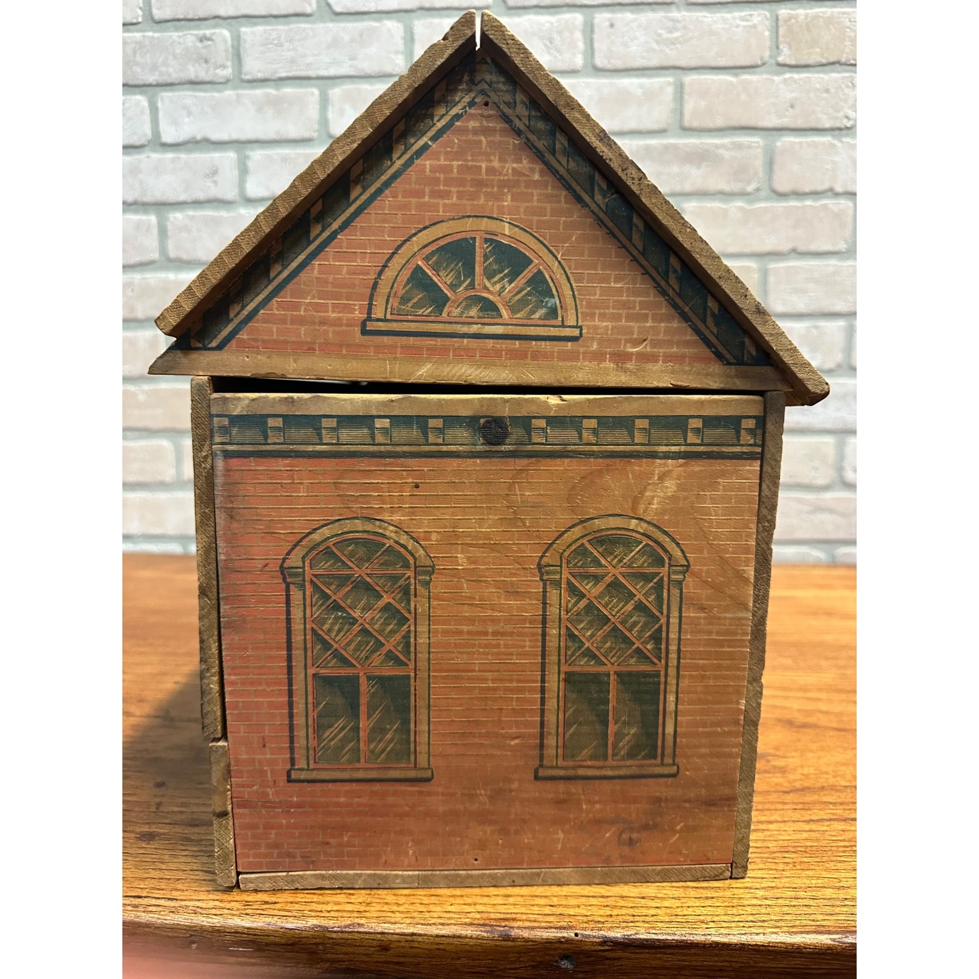 Antique 1880s Converse Litho Wood Barn & Farm Animals Child's Toy Playset