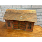 Antique 1880s Converse Litho Wood Barn & Farm Animals Child's Toy Playset