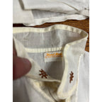Vintage Child's Button-Up Collared Shirt Railroad Tracks Attired Birds Safety Teaching Textile