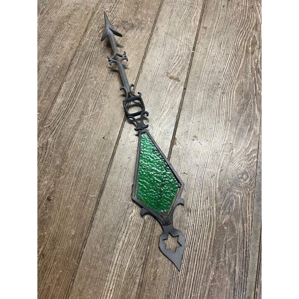 Vintage Old Star of David Green Ripple Glass Weathervane Weather Vane Arrow