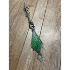 Vintage Old Star of David Green Ripple Glass Weathervane Weather Vane Arrow