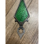 Vintage Old Star of David Green Ripple Glass Weathervane Weather Vane Arrow