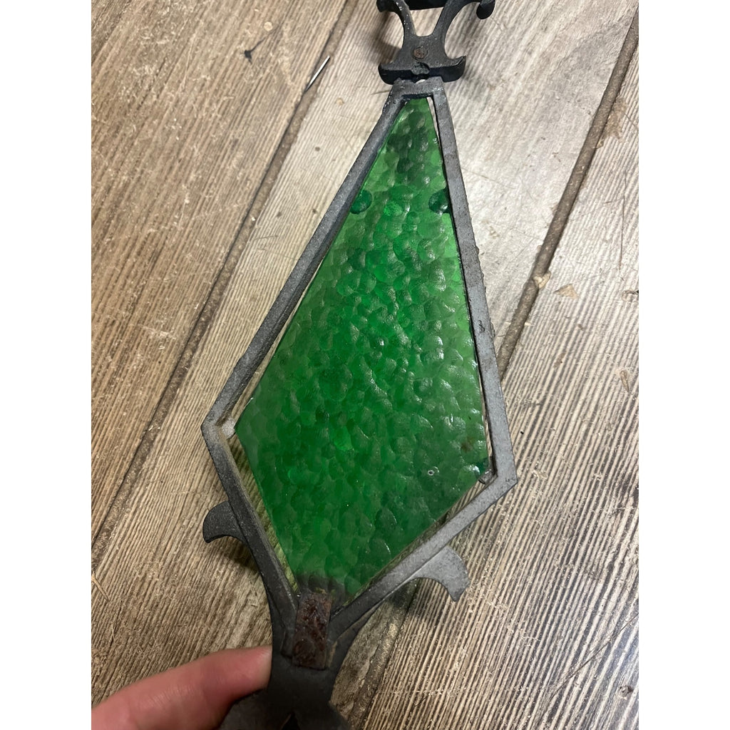 Vintage Old Star of David Green Ripple Glass Weathervane Weather Vane Arrow