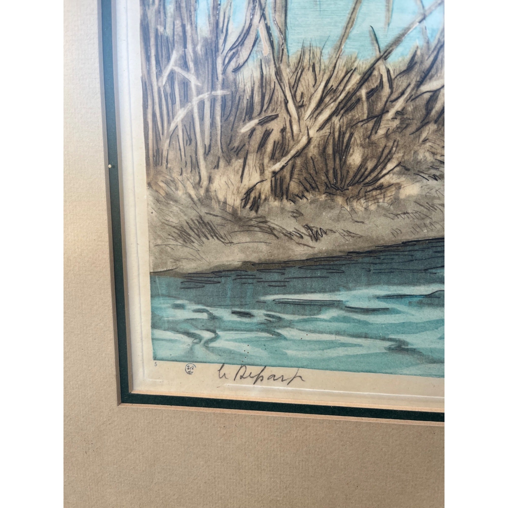 Vintage 1960s Paul Wood "The Departure" Ducks Mallards Framed Art Print Signed Cabin Decor Hunting Paris Etching Society