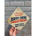 Vintage 1920s Jersey Creme Drink Soda Advertising Cardstock Fan Pull Hanger Sign