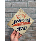Vintage 1920s Jersey Creme Drink Soda Advertising Cardstock Fan Pull Hanger Sign