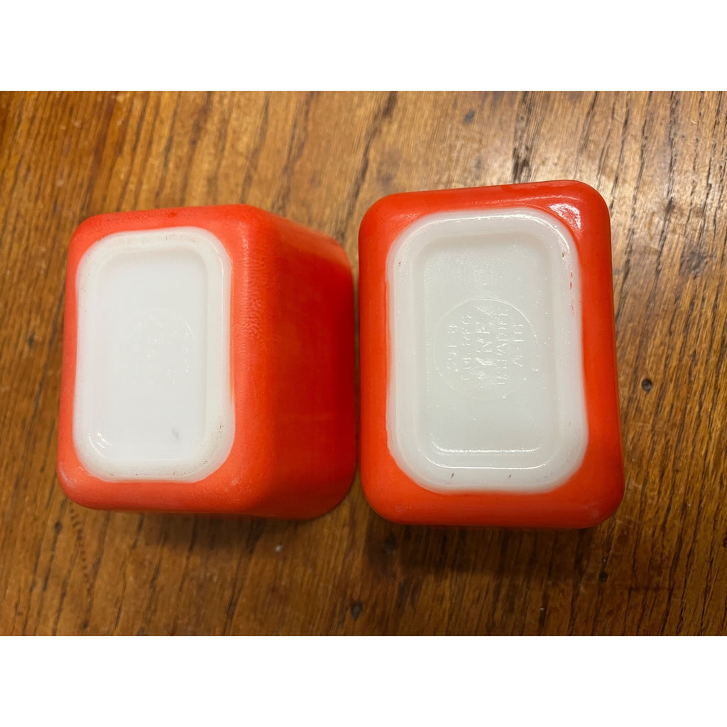 Red Pyrex Refrigerator Dishes W/Lids 501 Set of 4 Vtg Kitchen Storage Container