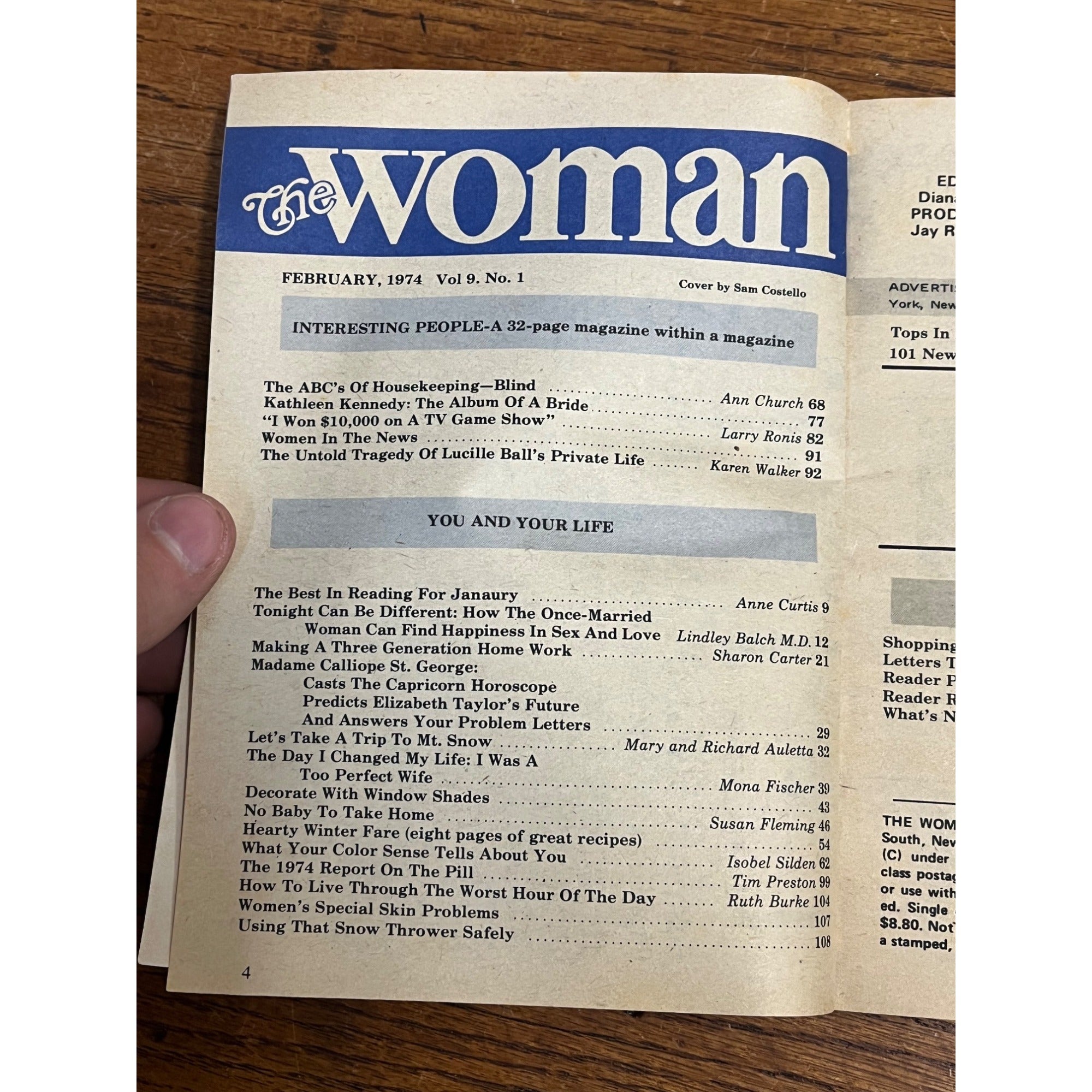 Vintage 1973 Dell: The Woman Magazine Lucille Ball, Kathleen Kennedy Wedding