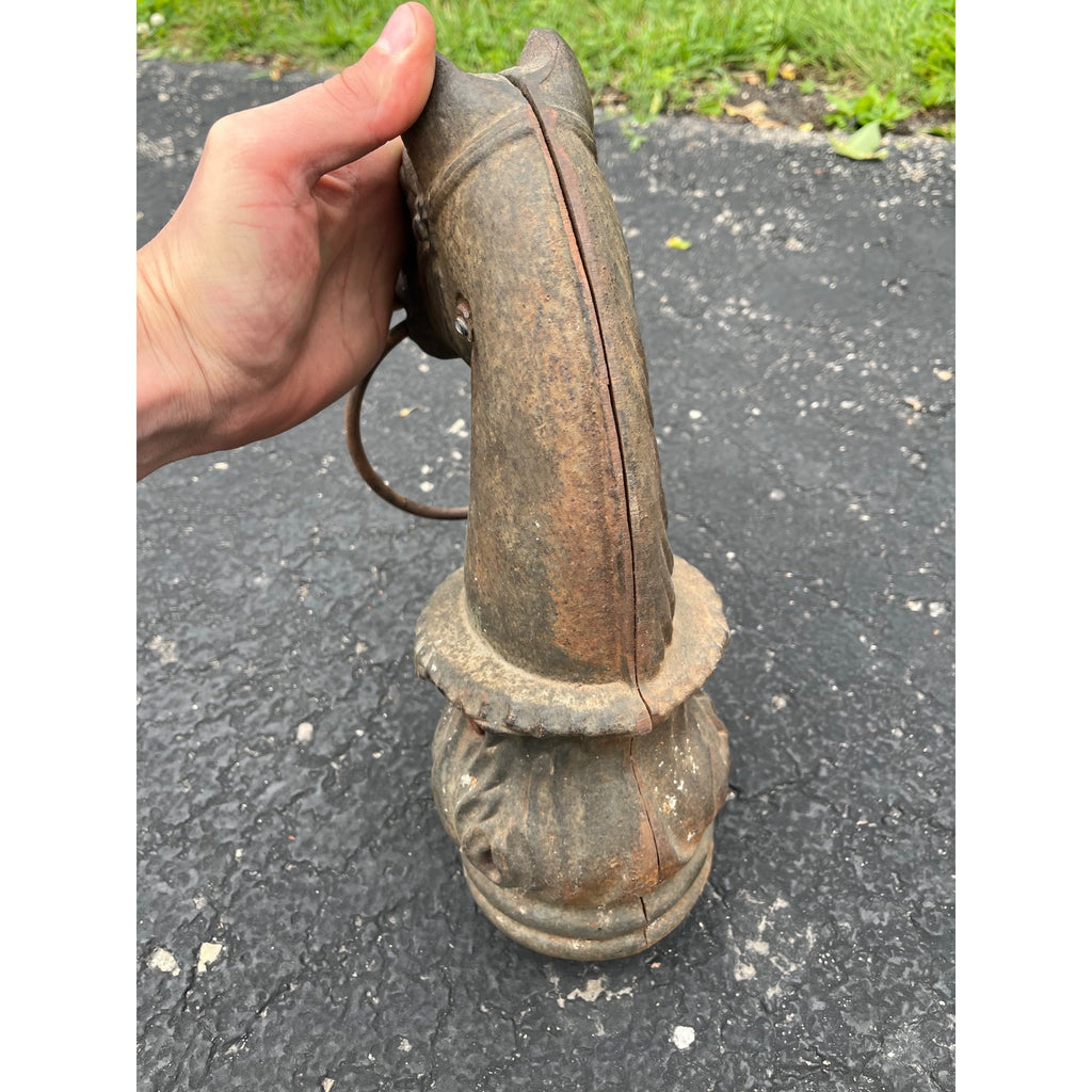 Antique Cast Iron Horse Head Hitching Post Finial Original Primitive Farm Stable Architectural