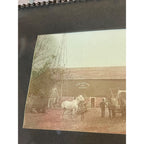 Vintage c1906 Sugar Creek Wisconsin Farm Hess Bros Chain-Framed Photo Horse Barn