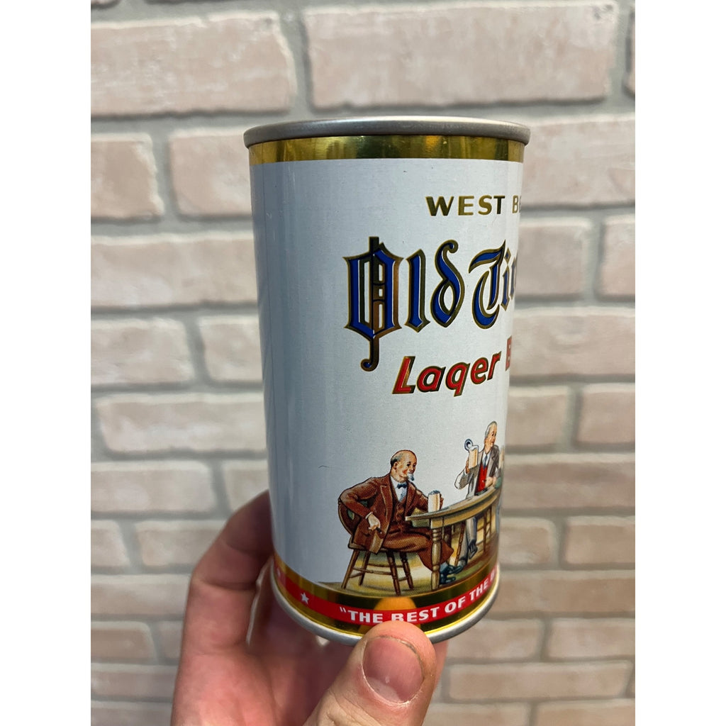 Old Timer's Lager Beer Coin Bank Can West Bend Litha Co. West Bend, Wisconsin