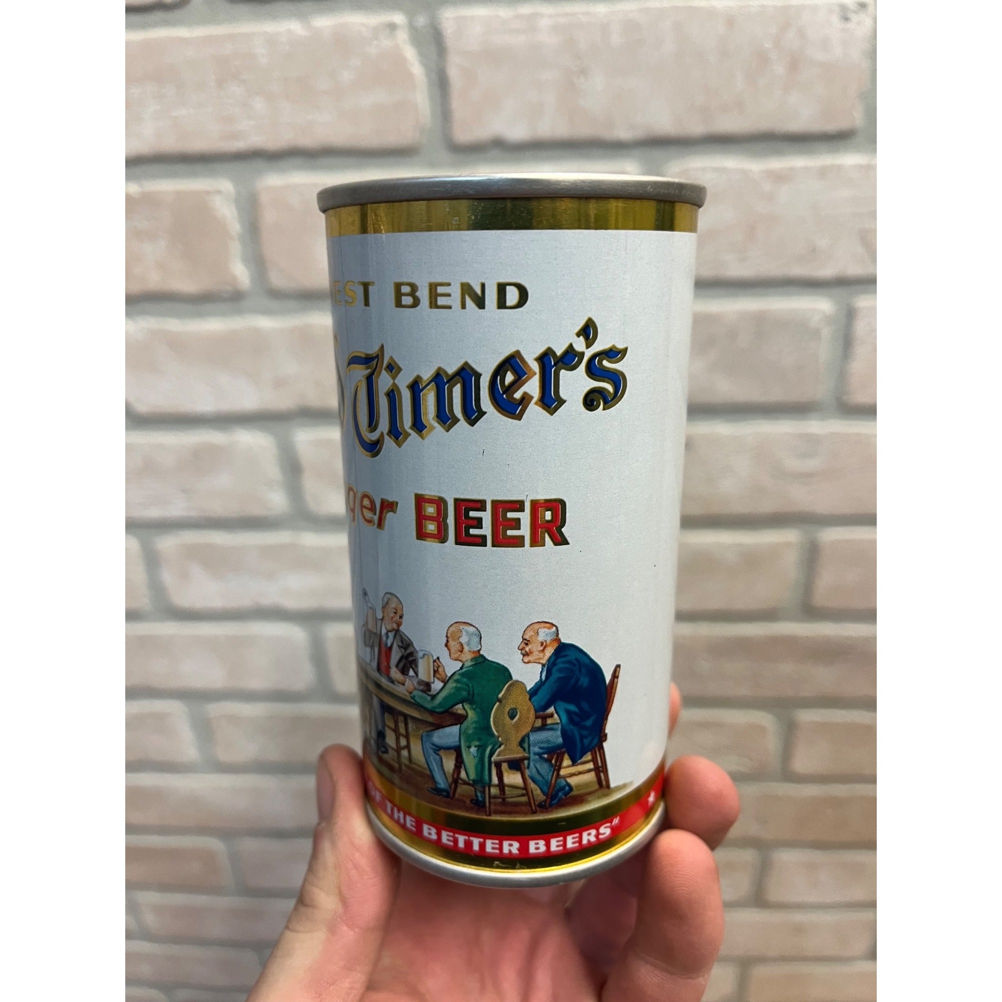 Old Timer's Lager Beer Coin Bank Can West Bend Litha Co. West Bend, Wisconsin