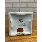 Vintage Lefton Merry Mouse Christmas Porcelain Square Lidded Trinket Dish #02787