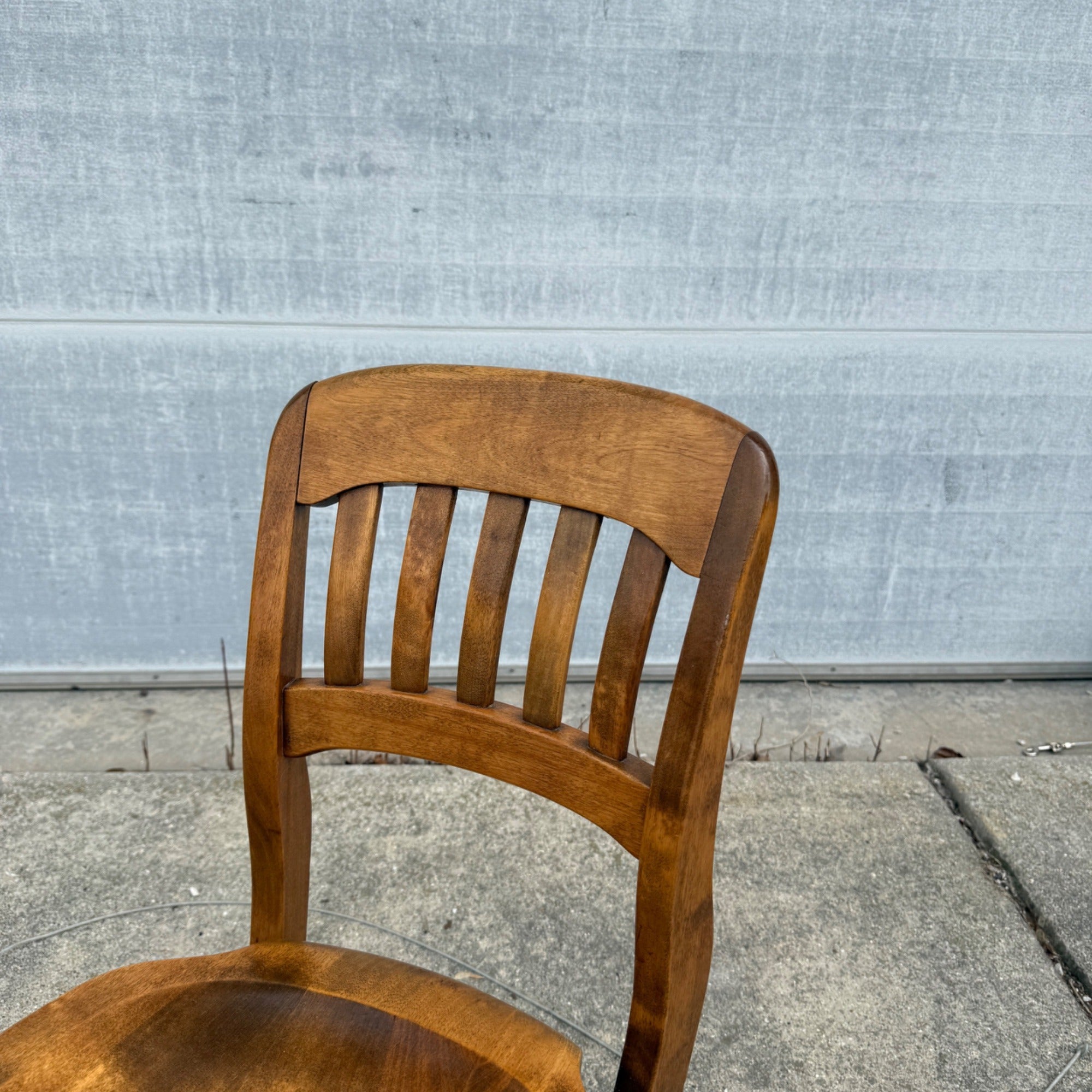 Antique Industrial Office Chair Wooden Excellent