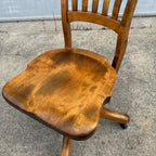 Antique Industrial Office Chair Wooden Excellent