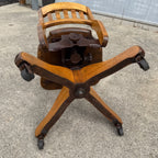 Antique Industrial Office Chair Wooden Excellent
