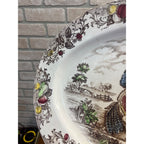 Vintage Turkey Thanksgiving Platter Transferware Made In Japan