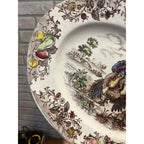 Vintage Turkey Thanksgiving Platter Transferware Made In Japan