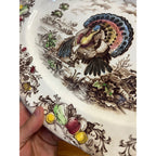 Vintage Turkey Thanksgiving Platter Transferware Made In Japan